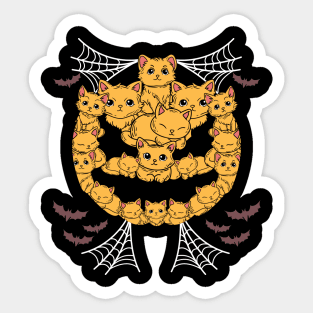 Funny Cat Pumpkin Graphic Men Kids Women Funny Halloween Sticker